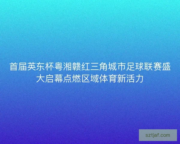 首届英东杯粤湘赣红三角城市足球联赛盛大启幕点燃区域体育新活力